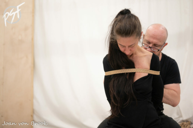 DiscoverKinbaku teaching at Prague Shibari Festival