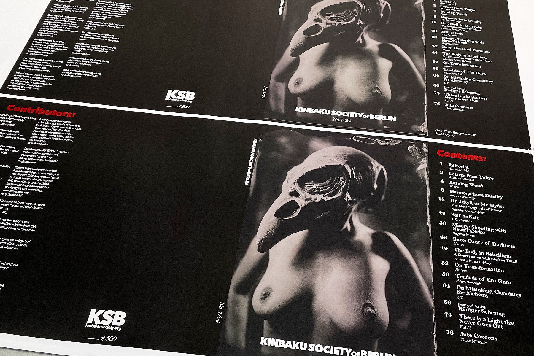 A picture of the cover of an Kinbaku Art Magazine 