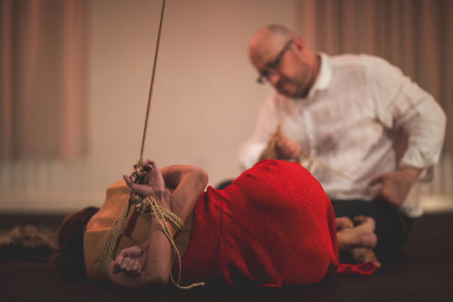 Japanese Rope Bondage (Shibari, Kinbaku) Performance by International educators Alexander MA and Natasha NawaTaNeko, Performance Artists